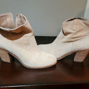Beige faux seude booties size 7.5